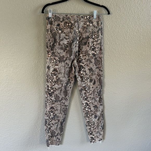 Free People Jeans Brown Two Faced Snakeskin Skinny Crop High Rise Raw sizw 29 - Picture 5 of 14